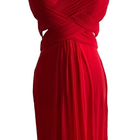 Long Red Cut Out Back Prom Formal Dress - Picture 5 of 7
